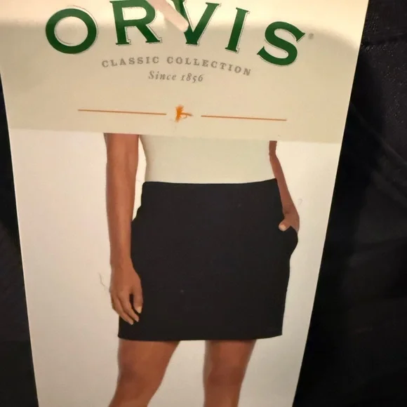 Orvis Skort Women Black Moisture Wicking Golf Travel Sport Tennis Skirt - Picture 2 of 7